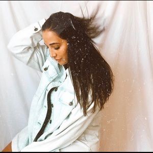 Boyfriend acid wash denim jacket